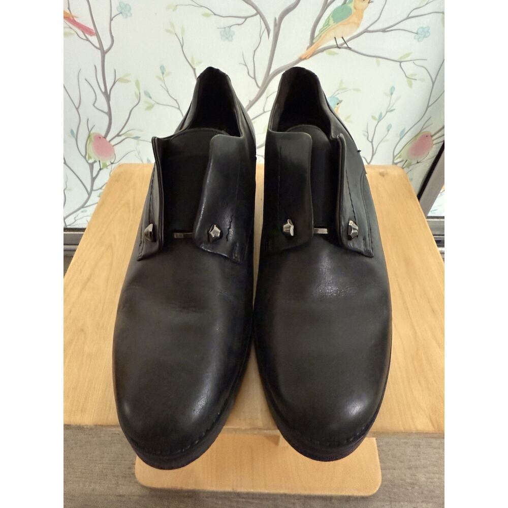 Fabianelli Italy Black Leather Slip On Loafer Shoes Women's Size 40/9 EUC